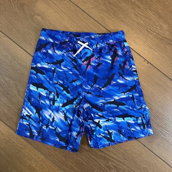 Lands' End NWT Blue Shark Swim Trunks Shorts Swimsuit Sz S - Picture 8 of 8